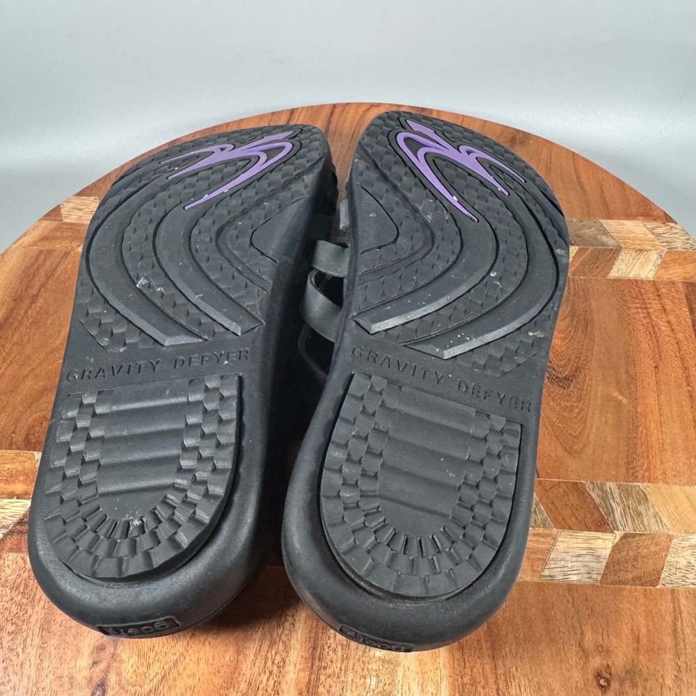 Gravity Defyer G-Defy Womens 8 Black Leather VersoShock Strappy Sandals TB7217FL - Picture 5 of 6